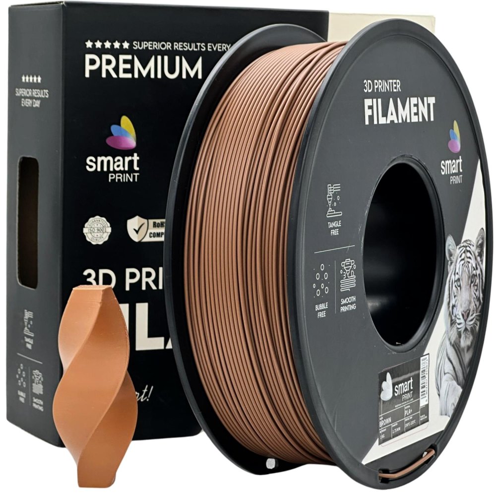 Smart Print PLA+ Filament - Marrón (Brown) 1 kg / 1,75 mm