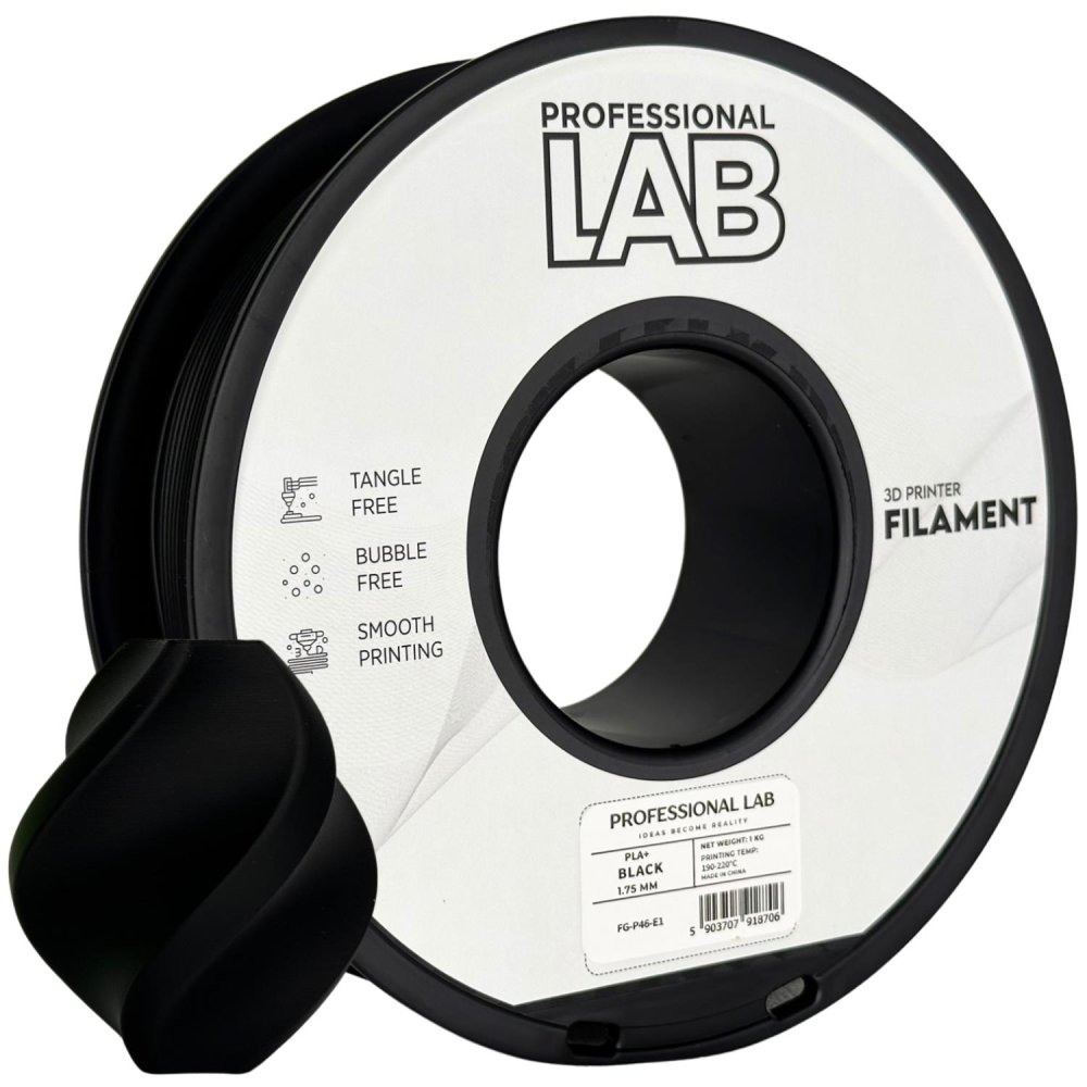 Professional Lab PLA+ Filament - Negro (Black) 1 kg / 1,75 mm