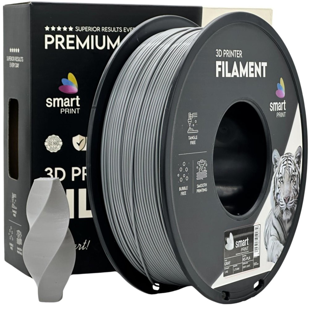 Smart Print HS-PLA Filament - Gris (Gray) 1 kg / 1,75 mm