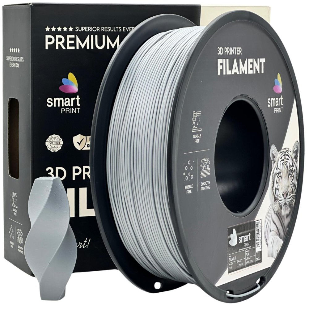 Smart Print PLA Filament - Plateado (Silver) 1 kg / 1,75 mm