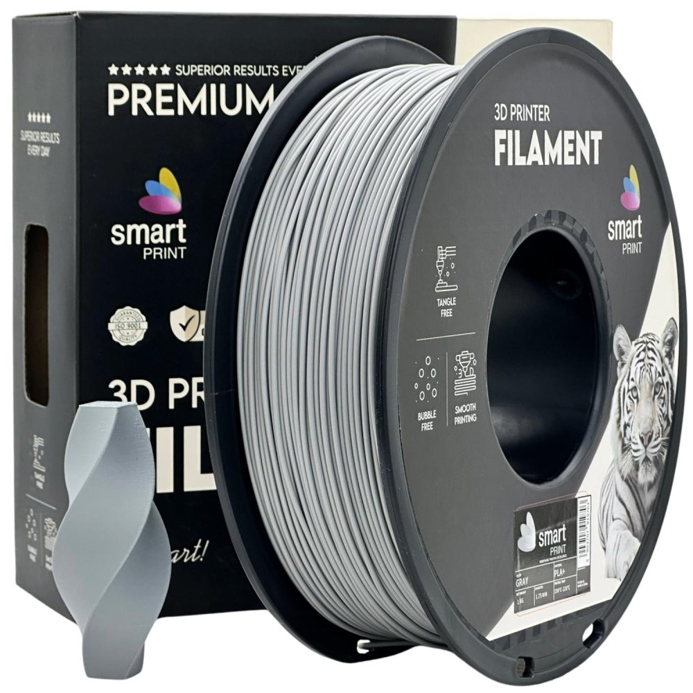 Smart Print PLA+ Filament - Gris (Gray) 1 kg / 1,75 mm