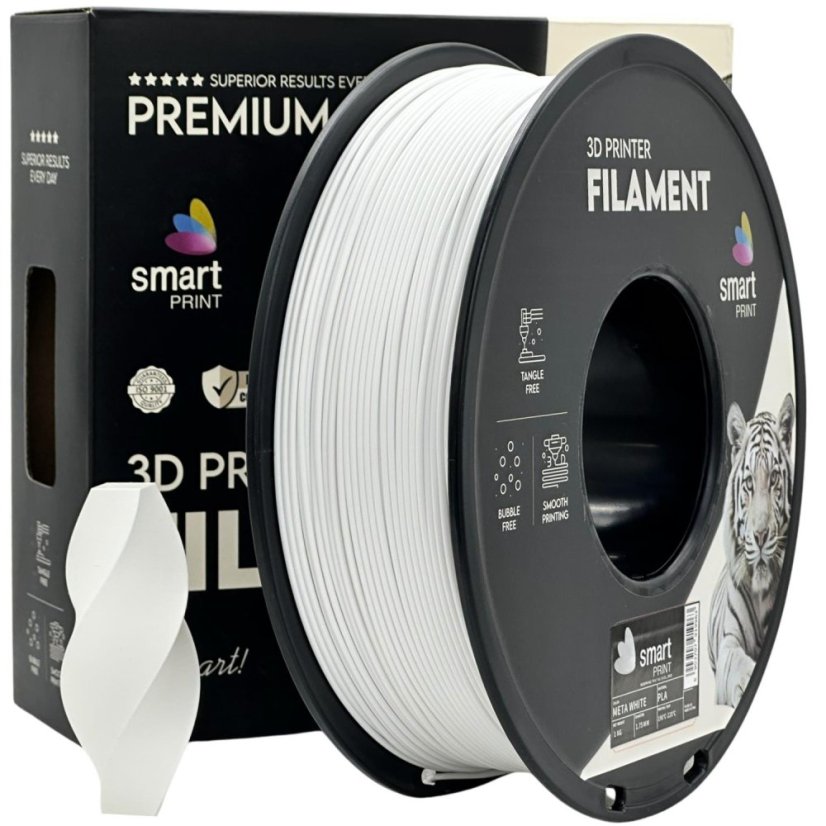 Smart Print PLA Filament - Meta white (Metallic white) 1 kg / 1,75 mm Smart Print PLA Filament - Meta white (Metallic white) 1 kg / 1,75 mm