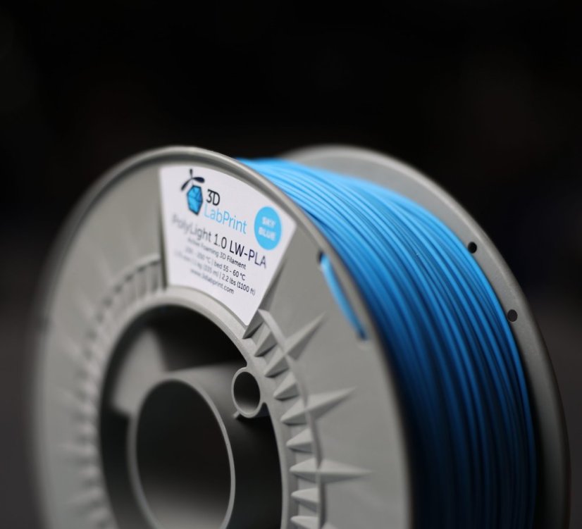 Filament LW-PLA pour avions RC 3DLabPrint PolyLight – bleu ciel (Sky Blue), 1 kg / 1,75 mm