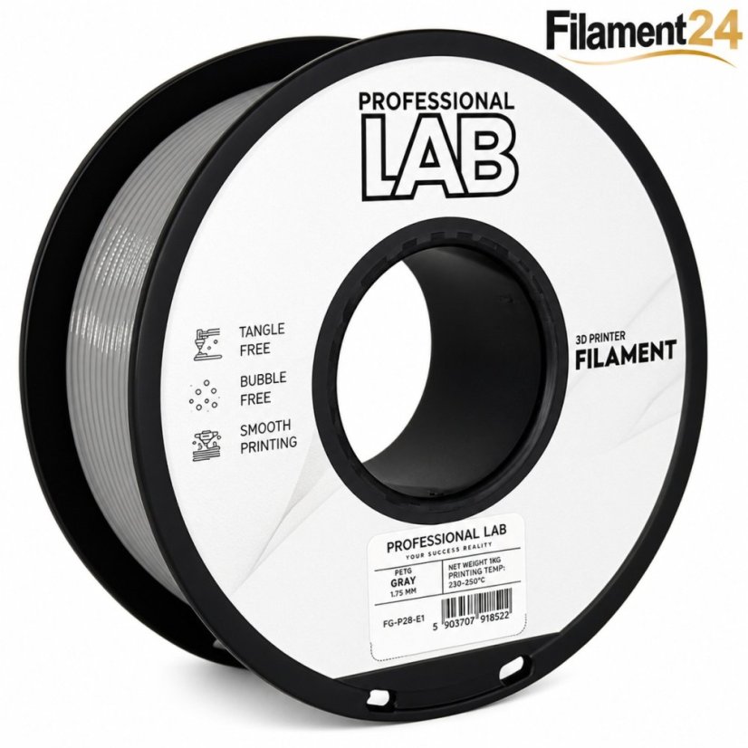 Professional Lab PETG Filament - Gray 1 kg / 1,75 mm