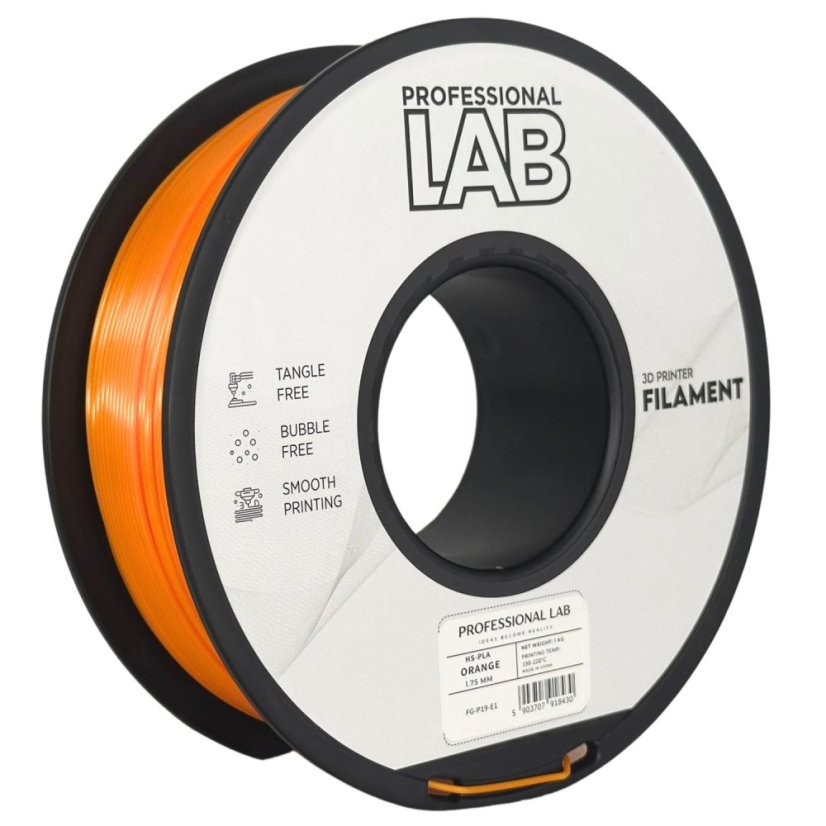Professional Lab HS-PLA Filament - Orange 1 kg / 1,75 mm Professional Lab HS-PLA Filament - Orange 1 kg / 1,75 mm