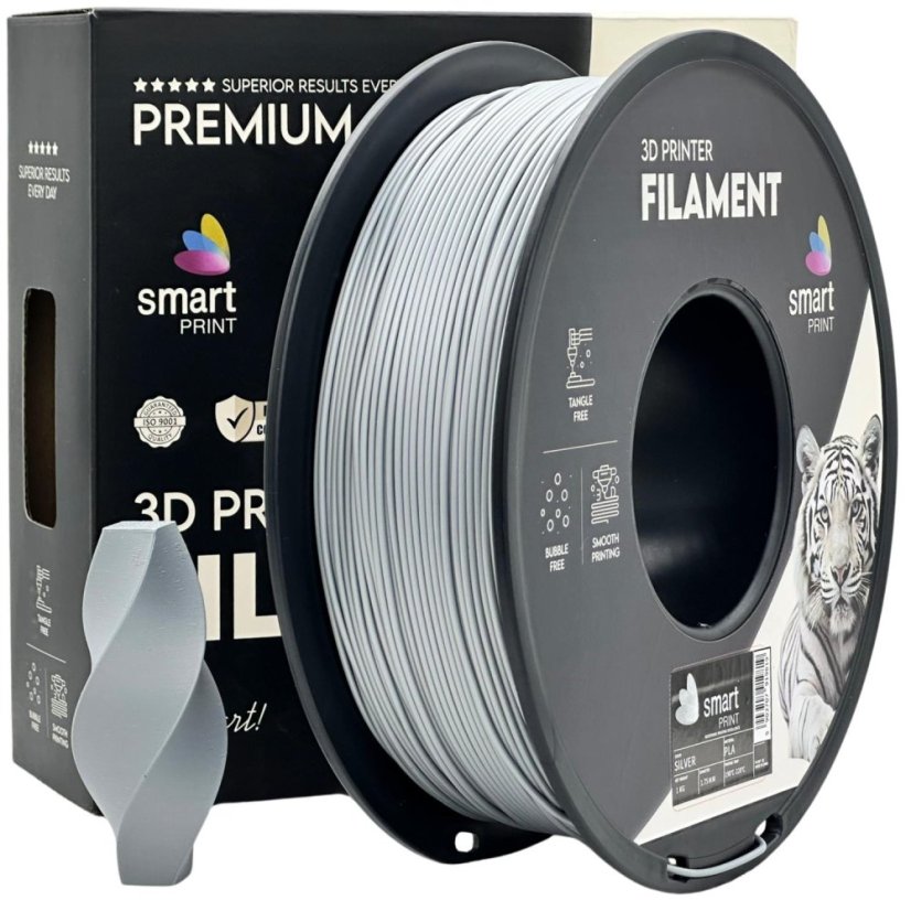 Smart Print PLA Filament - Silver 1 kg / 1,75 mm
