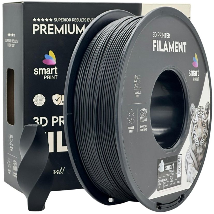 Smart Print PLA Filament - Meta black 1 kg / 1,75 mm