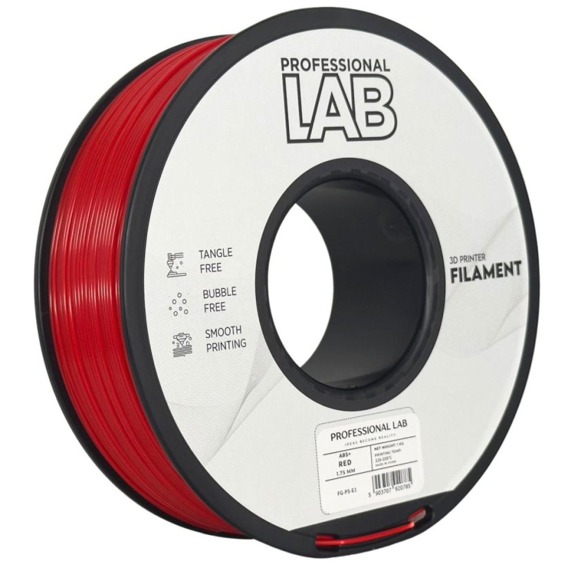 Professional Lab ABS+ Filament - Red 1 kg / 1,75 mm Professional Lab ABS+ Filament - Red 1 kg / 1,75 mm