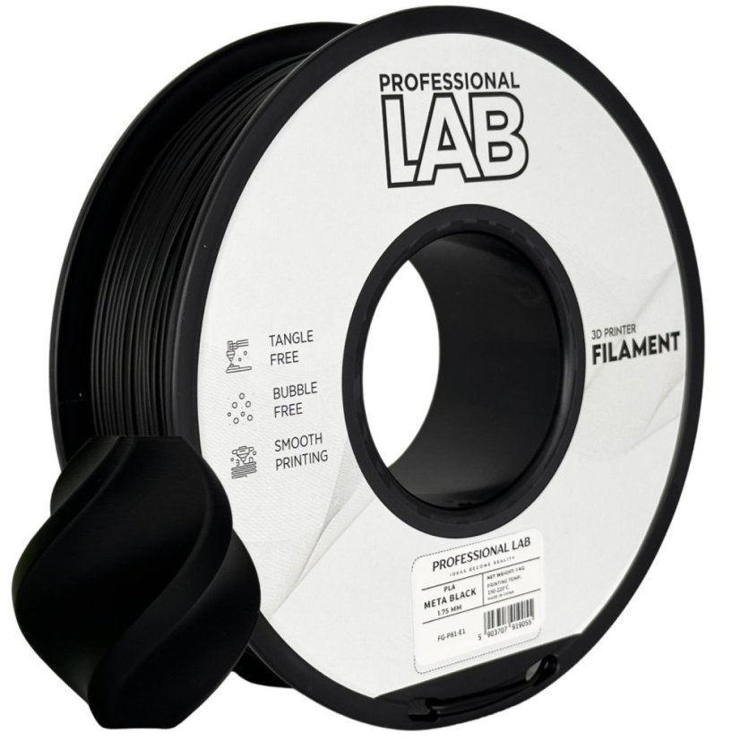Professional Lab PLA Filament - Meta black 1 kg / 1,75 mm