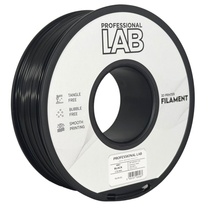 Professional Lab ABS+ Filament - Black 1 kg / 1,75 mm