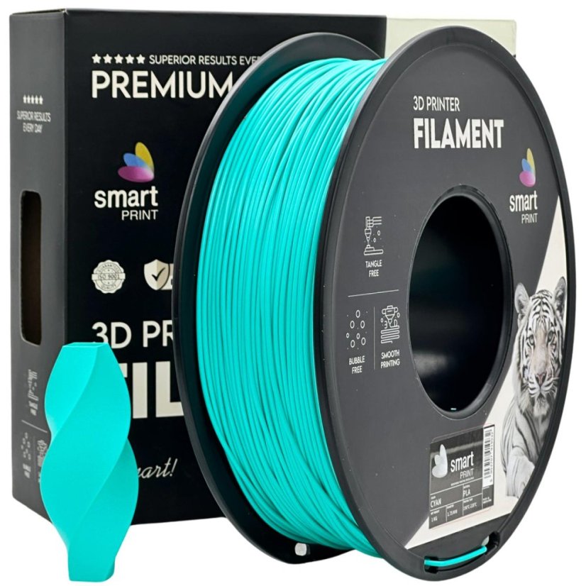 Smart Print PLA Filament - Cyan 1 kg / 1,75 mm