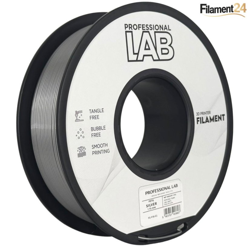 Professional Lab PETG Filament - Silber (silver)  1 kg / 1,75 mm
