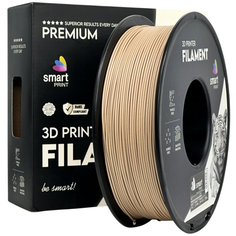 Smart Print PLA Wood Filament - Black Walnut 1 kg / 1,75 mm