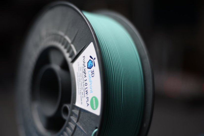 LW-PLA-Filament für RC-Flugzeuge 3DLabPrint PolyLight – Grün (Green), 1 kg / 1,75 mm