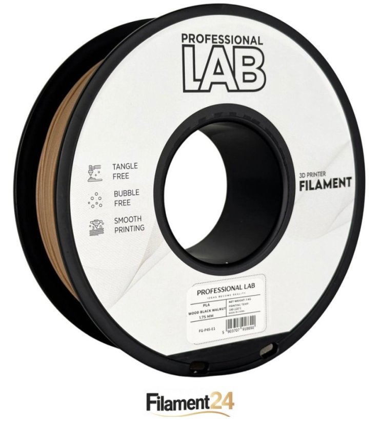 Professional Lab PLA Wood Filament - Black Walnut 1 kg / 1,75 mm