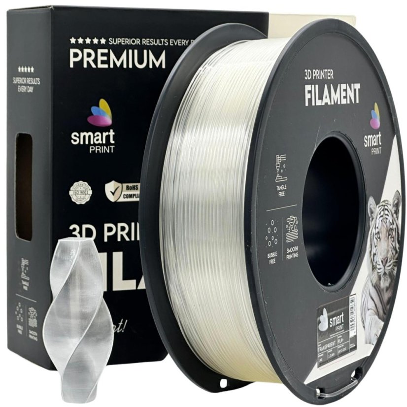 Smart Print PLA+ Filament - Transparent 1 kg / 1,75 mm