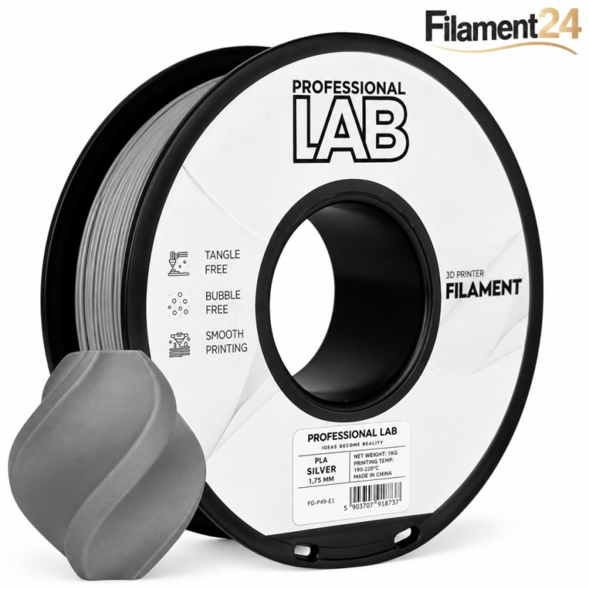 Professional Lab PLA Filament - Silver 1 kg / 1,75 mm