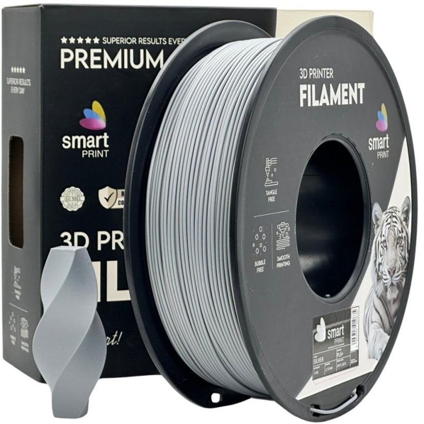 Smart Print PLA+ Filament - Silver 1 kg / 1,75 mm