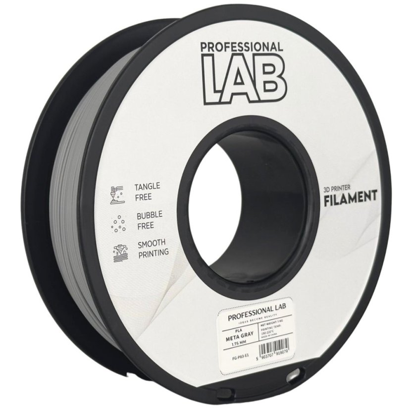 Professional Lab PLA Filament - Metallic graye (Meta gray) 1 kg / 1,75 mm