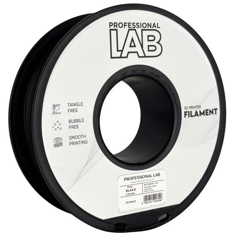 Professional Lab PLA+ Filament - Black 1 kg / 1,75 mm