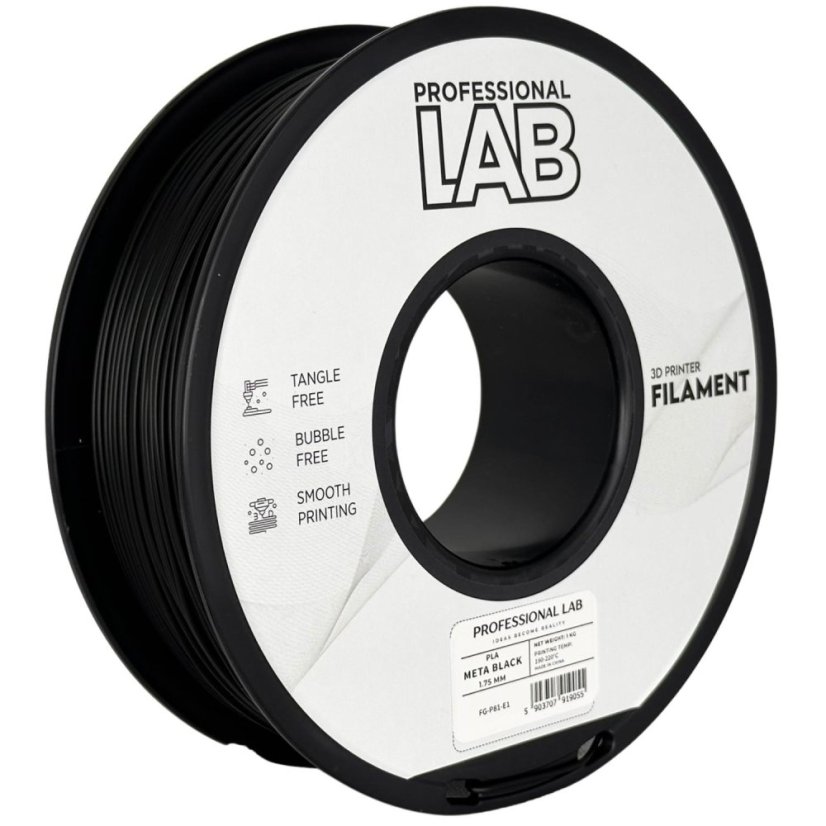 Professional Lab PLA Filament - Meta black 1 kg / 1,75 mm