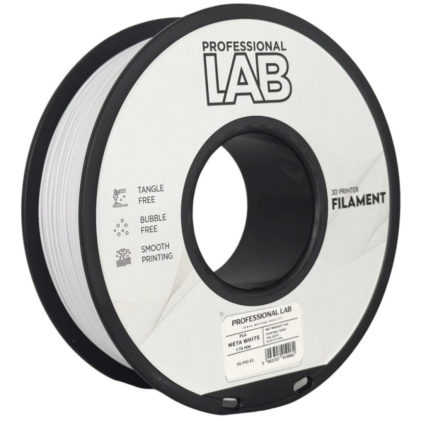 Professional Lab PLA Filament - Meta white (Metallic white) 1 kg / 1,75 mm