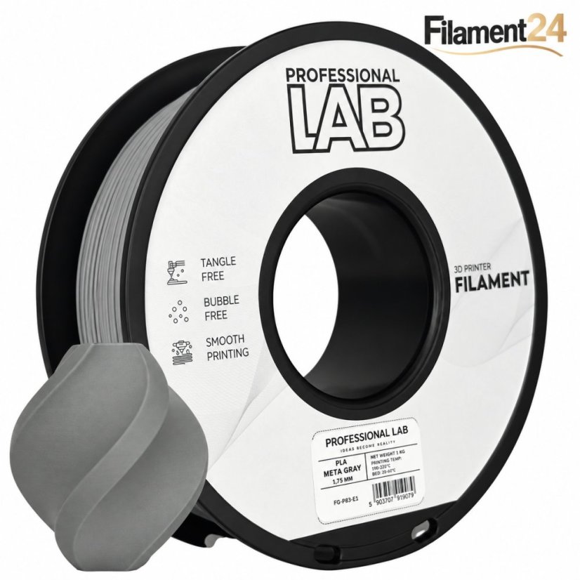 Professional Lab PLA Filament - Metallic graye (Meta gray) 1 kg / 1,75 mm