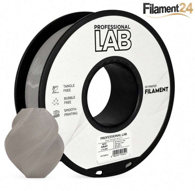 Professional Lab PETG Filament - Gray 1 kg / 1,75 mm