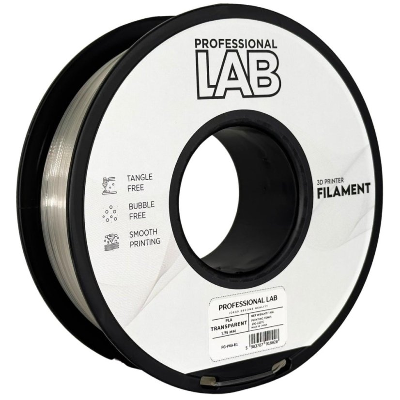 Professional Lab PLA Filament - Transparent 1 kg / 1,75 mm