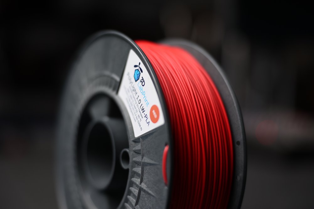 3DLabPrint LW-PLA PolyLight Filament - Rot (Red) 1 kg / 1,75 mm