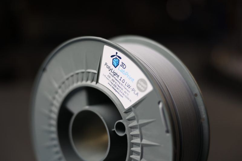 3DLabPrint LW-PLA PolyLight Filament - Grau (Light Gray) 1 kg / 1,75 mm