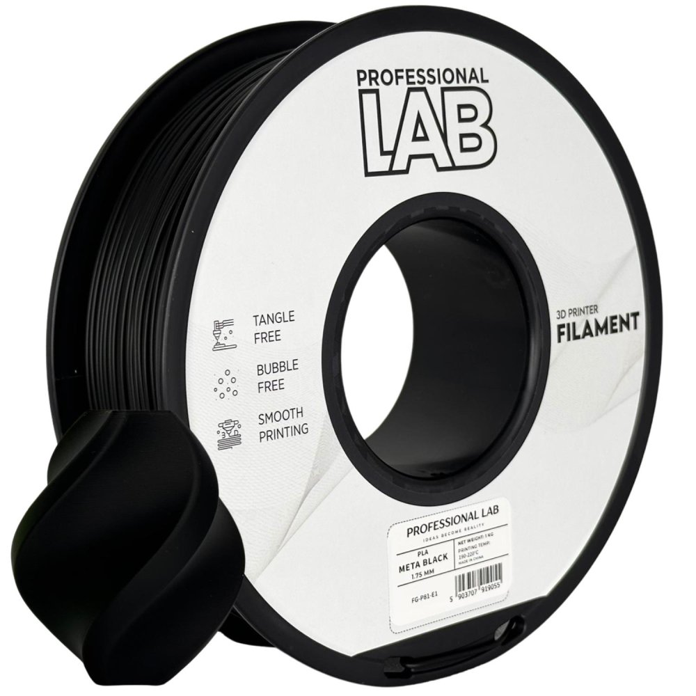 Professional Lab PLA Filament - Negro metálico (Meta black) 1 kg / 1,75 mm