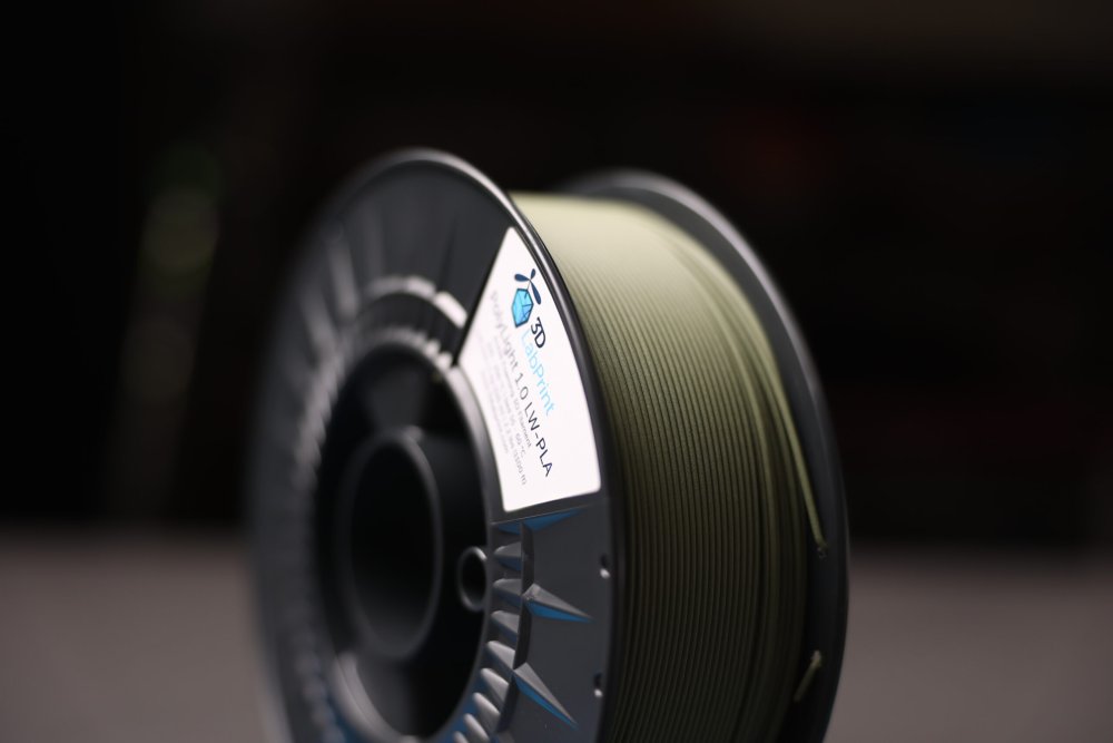 3DLabPrint LW-PLA PolyLight Filament - Armeegrün (Army Green) 1 kg / 1,75 mm