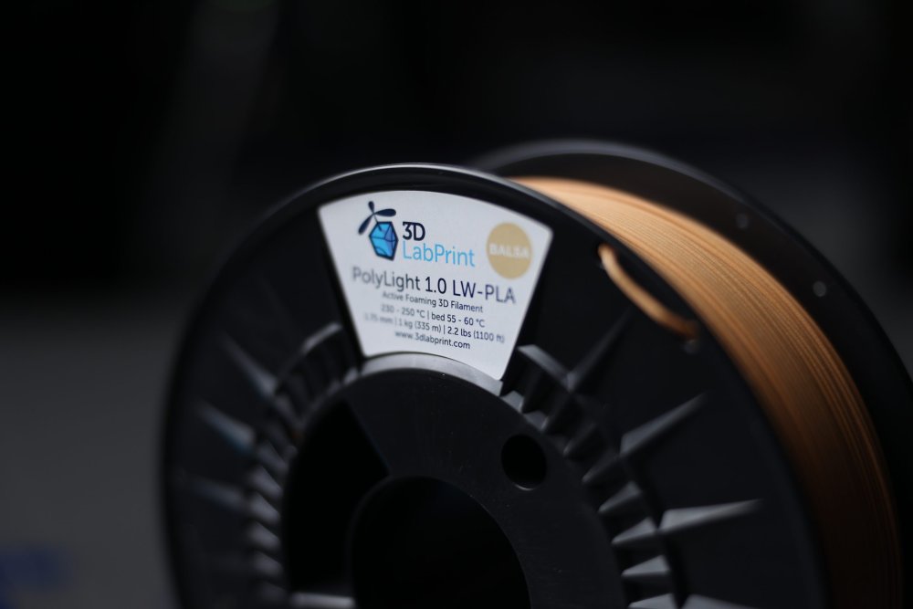 3DLabPrint LW-PLA PolyLight Filament - Balsaholz (Balsa) 1 kg / 1,75 mm