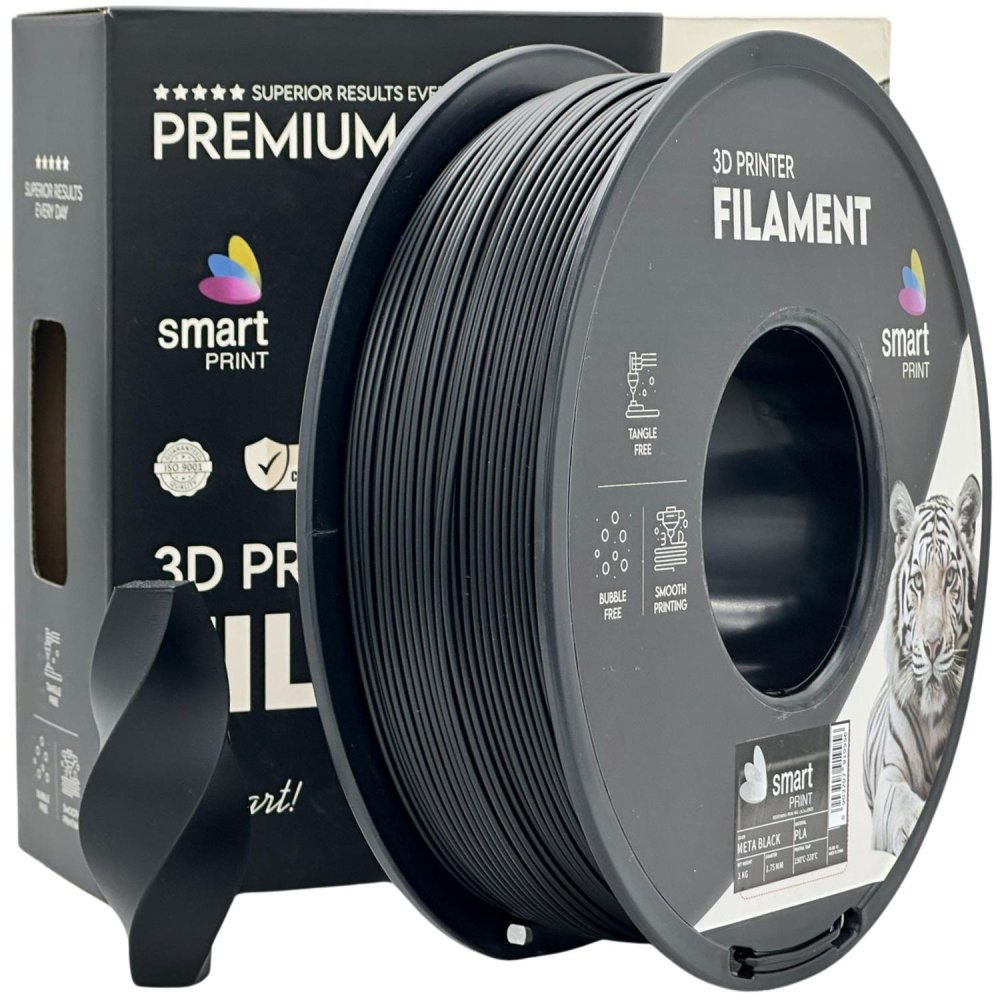 Smart Print PLA Filament - Nero metallico (Meta black) 1 kg / 1,75 mm