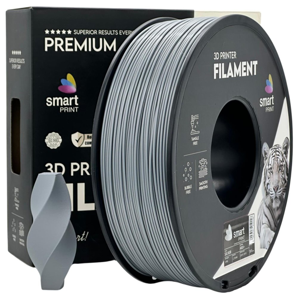 Smart Print ABS+ Filament - Argento (Silver) 1 kg / 1,75 mm