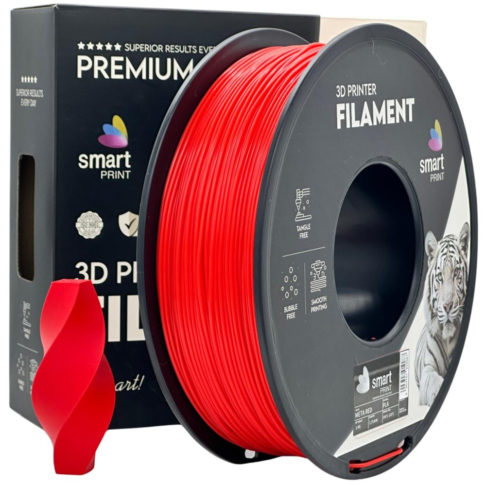 Smart Print PLA Filament - Rojo metálico (Meta red) 1 kg / 1,75 mm